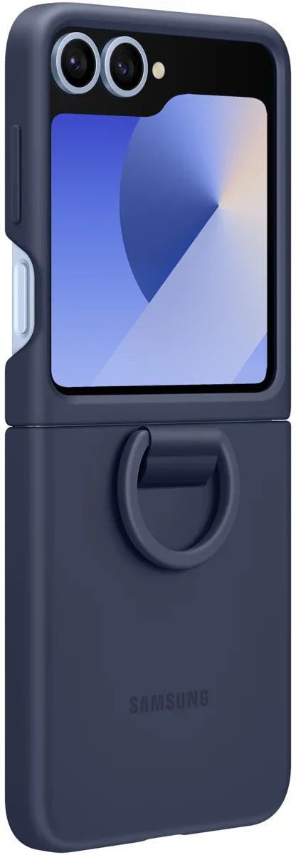Samsung Silicone Cover With Ring Galaxy Z Flip6 Navy - Essentify