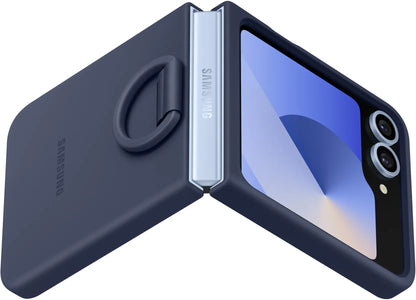 Samsung Silicone Cover With Ring Galaxy Z Flip6 Navy - Essentify