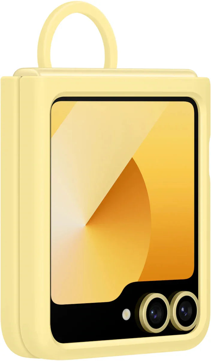 Samsung Silicone Cover With Ring Galaxy Z Flip6 Yellow - Essentify