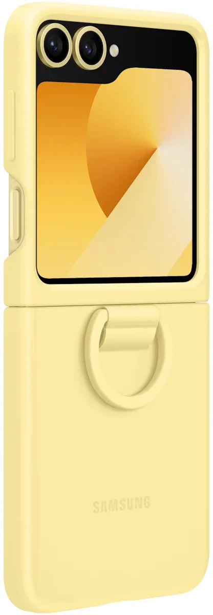 Samsung Silicone Cover With Ring Galaxy Z Flip6 Yellow - Essentify