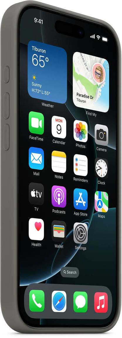 Apple Silicone Case With Magsafe Iphone 16 Pro Stone Grey - Essentify