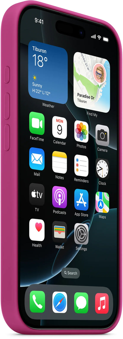 Apple Silicone Case With Magsafe Iphone 16 Pro Fuchsia - Essentify