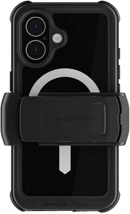 Ghostek Nautical Waterproof Magsafe Case + Belt Swivel Holster Apple Iphone 16 Black - Essentify