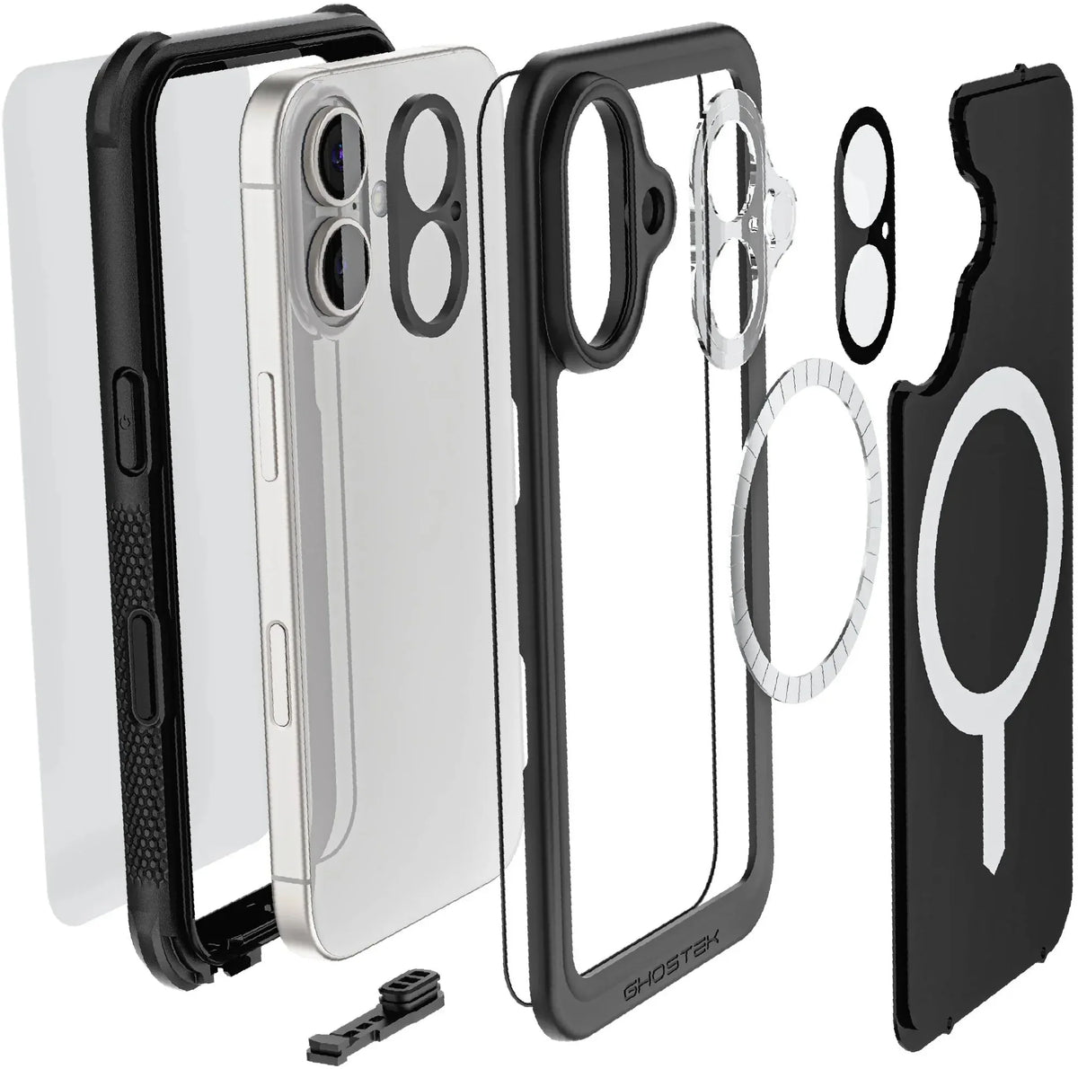 Ghostek Nautical Waterproof Magsafe Case + Belt Swivel Holster Apple Iphone 16 Black - Essentify