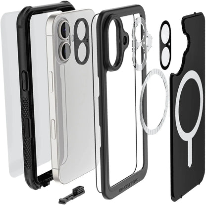 Ghostek Nautical Waterproof Magsafe Case + Belt Swivel Holster Apple Iphone 16 Black - Essentify