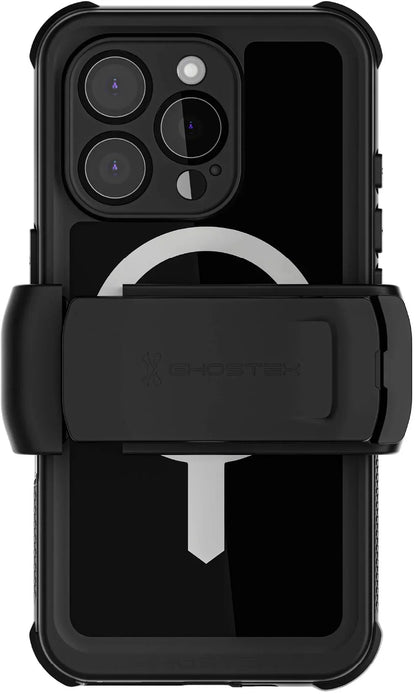 Ghostek Nautical Waterproof Magsafe Case + Belt Swivel Holster Apple Iphone 16 Pro Black - Essentify