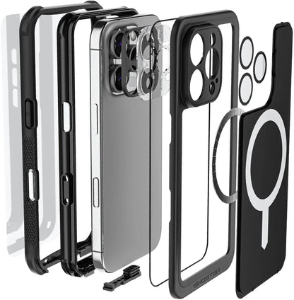Ghostek Nautical Waterproof Magsafe Case + Belt Swivel Holster Apple Iphone 16 Pro Black - Essentify