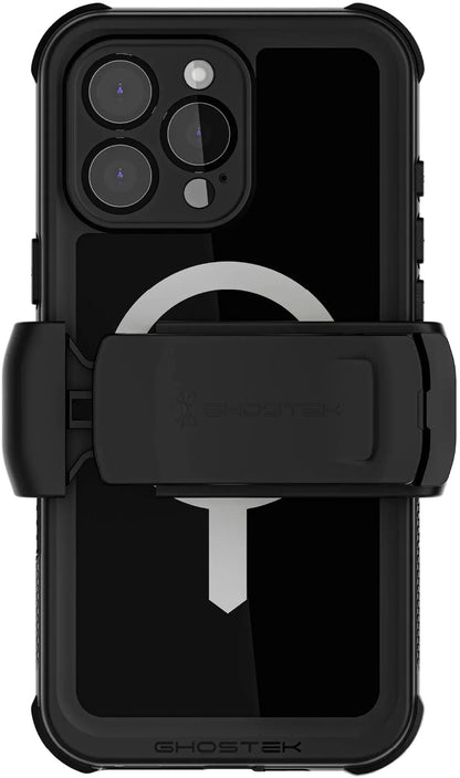Ghostek Nautical Waterproof Magsafe Case + Belt Swivel Holster Apple Iphone 16 Pro Max Black - Essentify