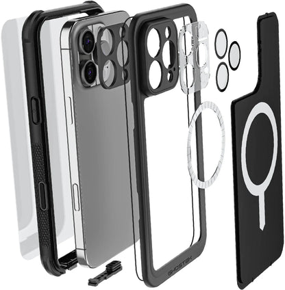 Ghostek Nautical Waterproof Magsafe Case + Belt Swivel Holster Apple Iphone 16 Pro Max Black - Essentify