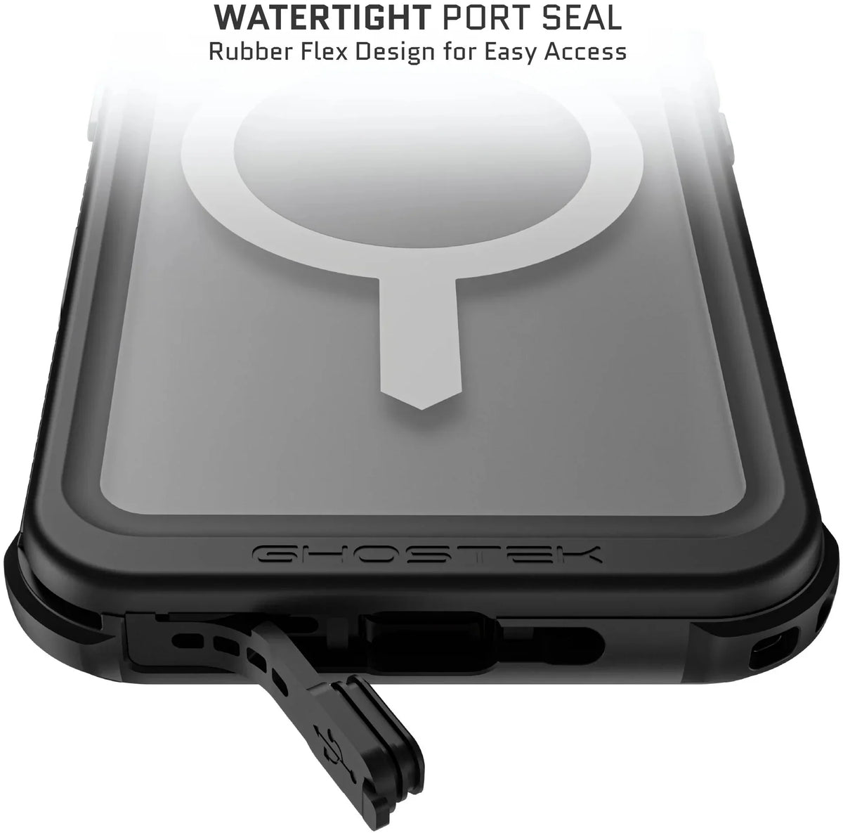 Ghostek Nautical Waterproof Magsafe Case + Belt Swivel Holster Apple Iphone 16 Pro Clear - Essentify