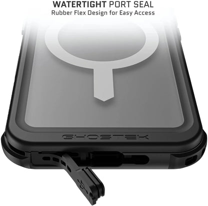 Ghostek Nautical Waterproof Magsafe Case + Belt Swivel Holster Apple Iphone 16 Pro Clear - Essentify