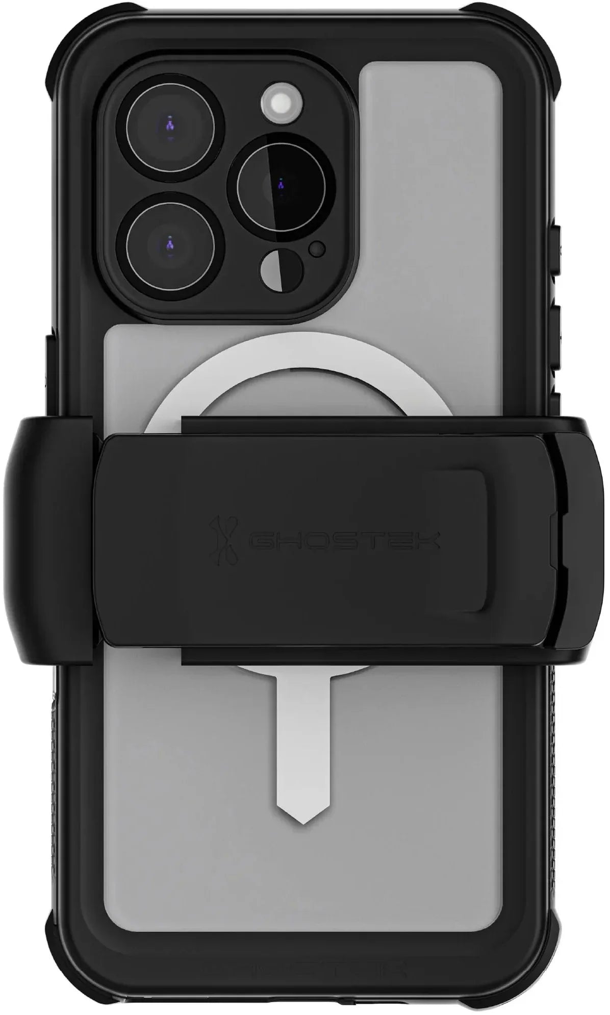 Ghostek Nautical Waterproof Magsafe Case + Belt Swivel Holster Apple Iphone 16 Pro Clear - Essentify