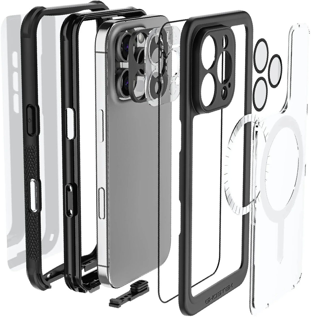 Ghostek Nautical Waterproof Magsafe Case + Belt Swivel Holster Apple Iphone 16 Pro Clear - Essentify
