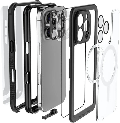 Ghostek Nautical Waterproof Magsafe Case + Belt Swivel Holster Apple Iphone 16 Pro Clear - Essentify