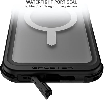 Ghostek Nautical Waterproof Magsafe Case + Belt Swivel Holster Apple Iphone 16 Pro Max Clear - Essentify