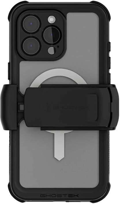 Ghostek Nautical Waterproof Magsafe Case + Belt Swivel Holster Apple Iphone 16 Pro Max Clear - Essentify