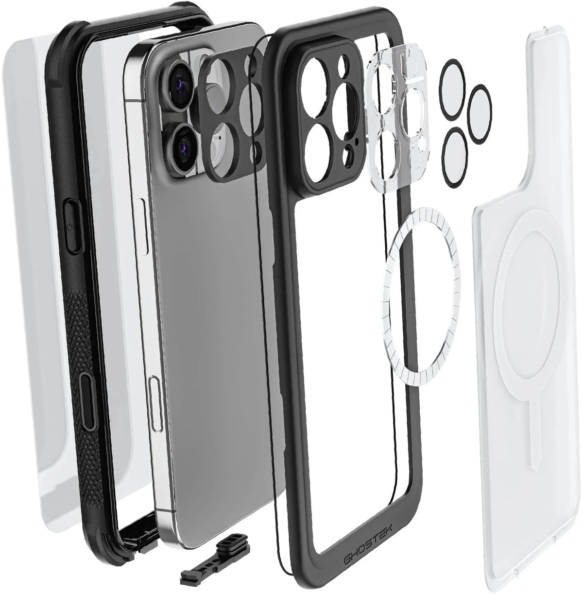 Ghostek Nautical Waterproof Magsafe Case + Belt Swivel Holster Apple Iphone 16 Pro Max Clear - Essentify