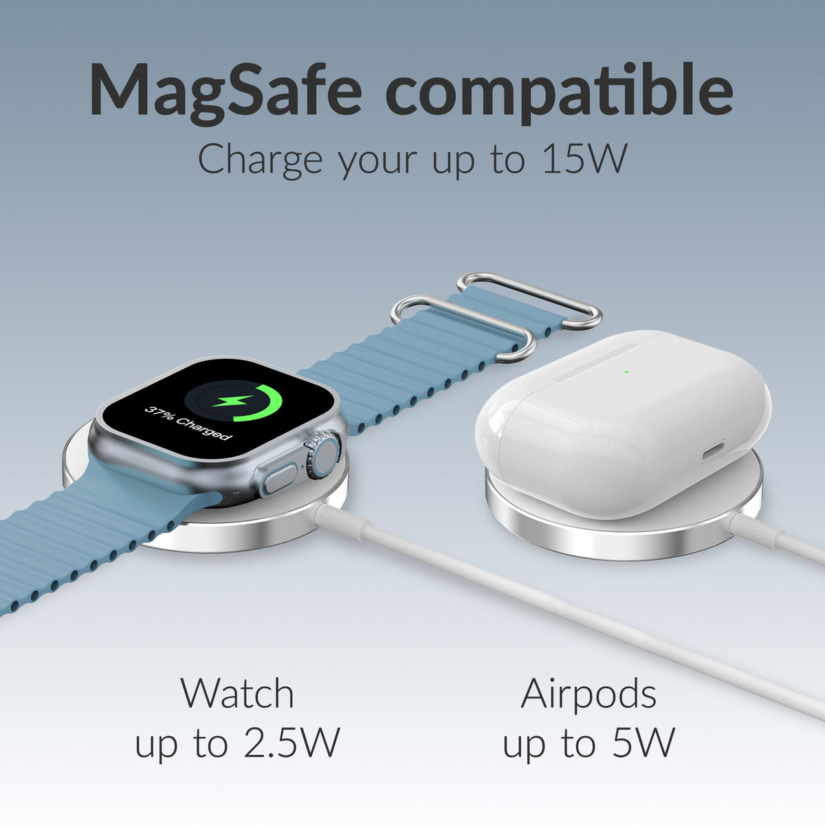 Mobilize 3In1 Magnetic Wireless Charger Magsafe Compatible 15W White