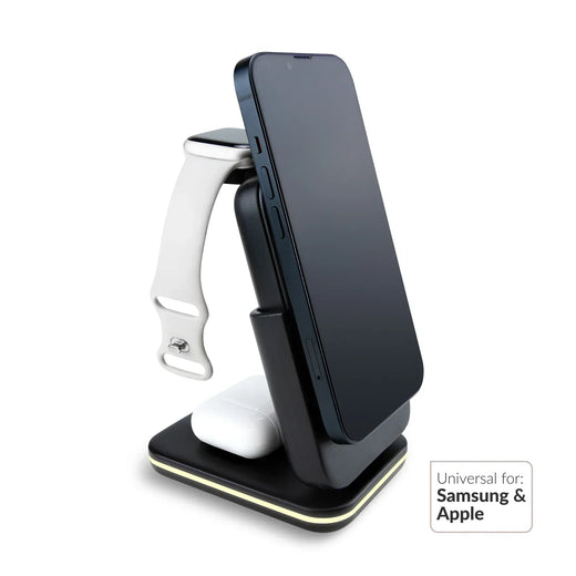Mobilize 4In1 Wireless Charger Station With Detachable Power Bank 5000Mah Black - Essentify
