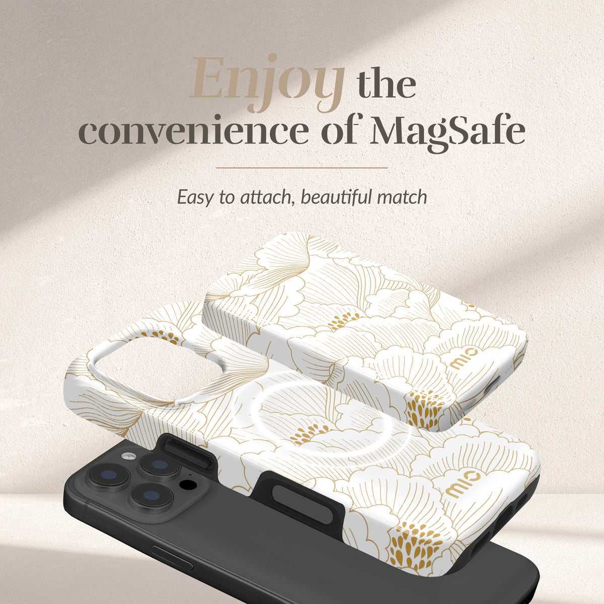 Mio By Mobilize Mio Powerbank 5000Mah With Double Sided Magsafe Compatibility White Roses - Glossy