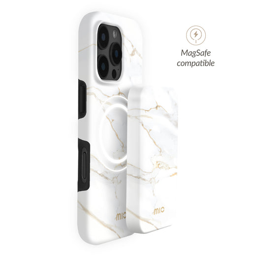 Mio By Mobilize Mio Powerbank 5000Mah With Double Sided Magsafe Compatibility White Marble - Matt