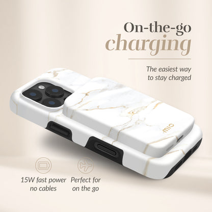 Mio By Mobilize Mio Powerbank 5000Mah With Double Sided Magsafe Compatibility White Marble - Matt
