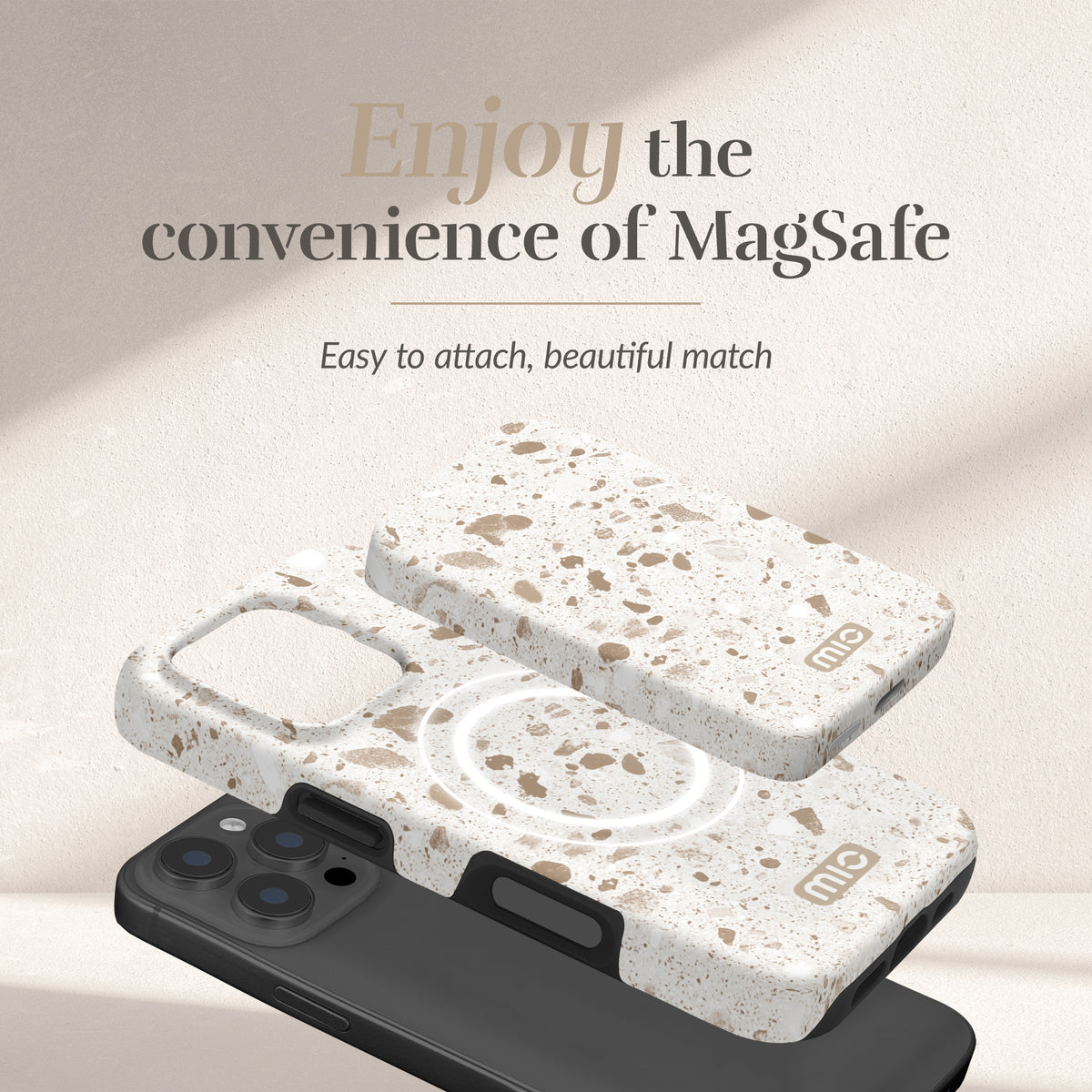Mio By Mobilize Mio Powerbank 5000Mah With Double Sided Magsafe Compatibility Soft Terrazzo - Matt