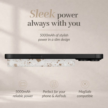 Mio By Mobilize Mio Powerbank 5000Mah With Double Sided Magsafe Compatibility Soft Terrazzo - Matt