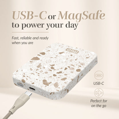 Mio By Mobilize Mio Powerbank 5000Mah With Double Sided Magsafe Compatibility Soft Terrazzo - Matt