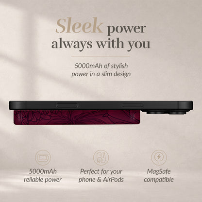 Mio By Mobilize Mio Powerbank 5000Mah With Double Sided Magsafe Compatibility Berry Blooms - Matt