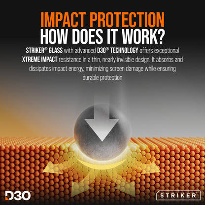 Striker D3O Xtreme Impact Glass Screen Protector - Black Frame - Samsung Galaxy A34 5G