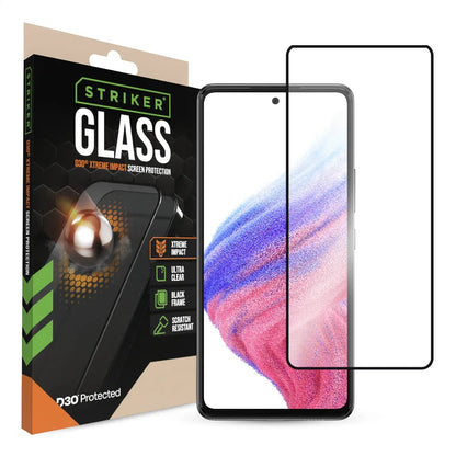 Striker D3O Xtreme Impact Glass Screen Protector - Black Frame - Samsung Galaxy A52/A52S 5G/A53 5G - Essentify