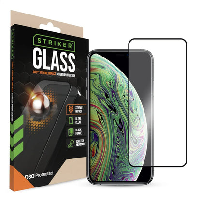 Striker D3O Xtreme Impact Glass Screen Protector - Black Frame - Apple Iphone X/Xs/11 Pro - Essentify