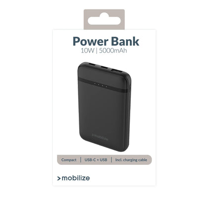 Mobilize Power Bank 5000Mah 10W Black - Essentify