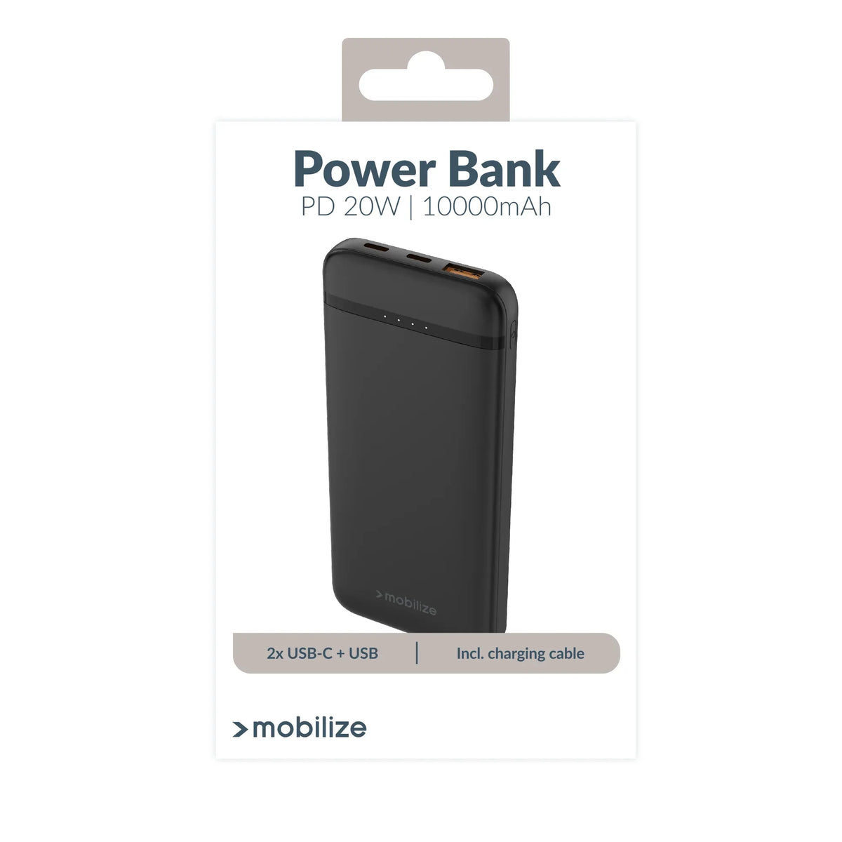 Mobilize Power Bank 10000Mah Pd 20W Black - Essentify