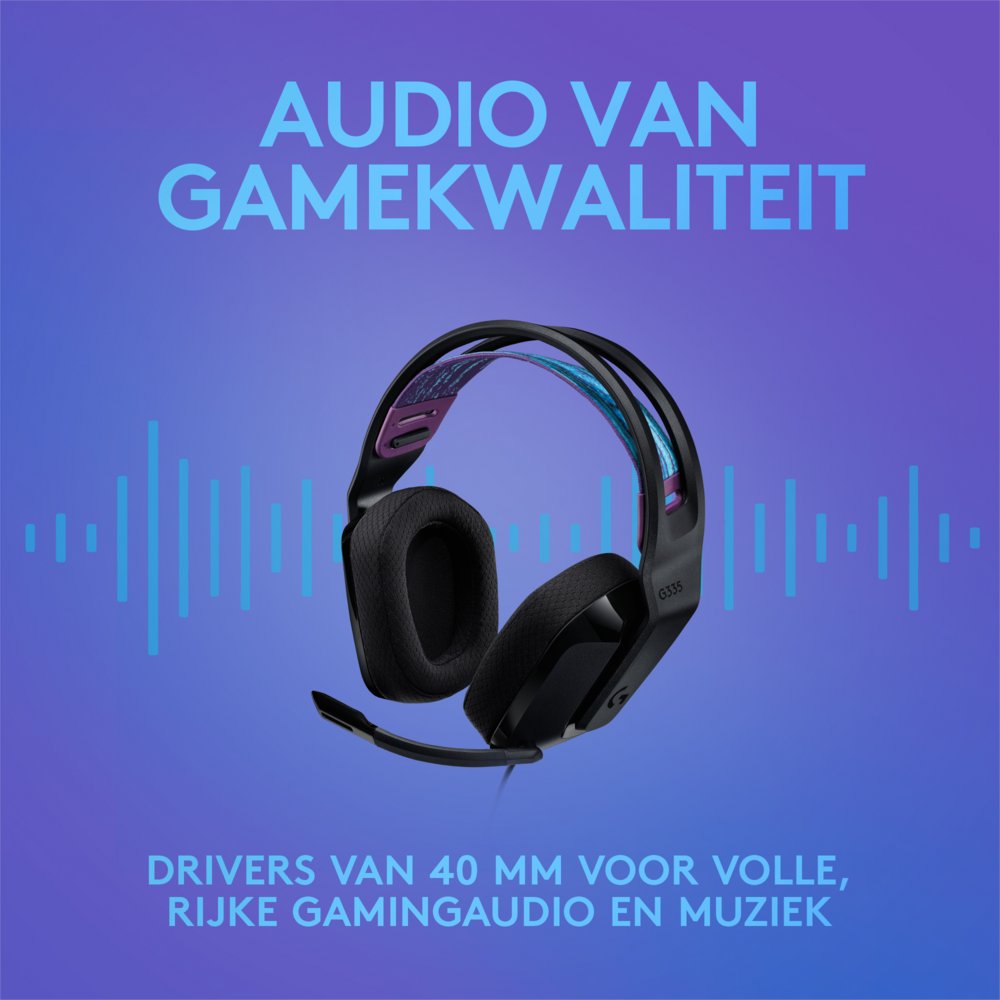 Logitech G335 | On-Ear Gaming Headset 3,5mm Connector | Zwart
