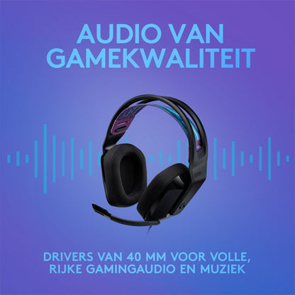 Logitech G335 | On-Ear Gaming Headset 3,5mm Connector | Zwart