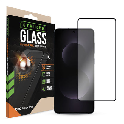 Striker D3O Xtreme Impact Glass Screen Protector - Black Frame - Samsung Galaxy S25 Edge 5G