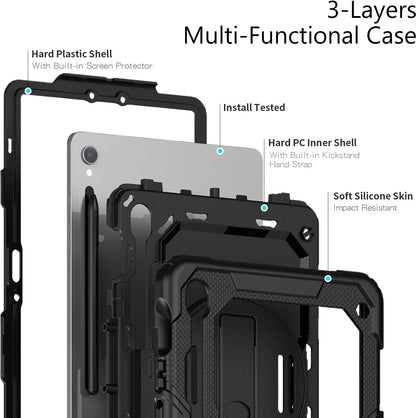 Xccess Survivor All-Round Case Samsung Galaxy Tab S10 Fe+ 13.1 Black (Screenless) - Essentify