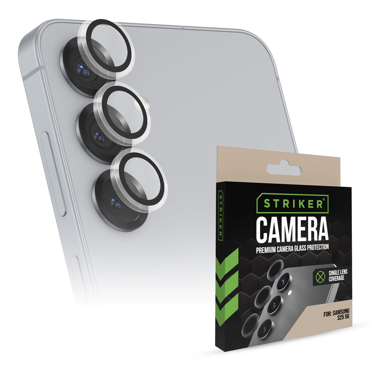 Striker Single Lens Glass Camera Protector - Transparent - Samsung Galaxy S25 5G