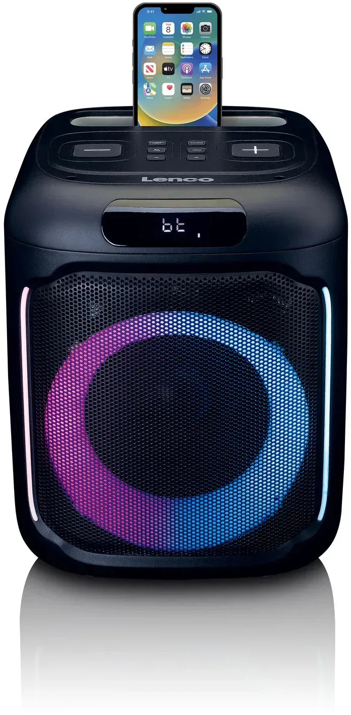Lenco Bluetooth Party Speaker + Remote + Microphone Black - Essentify