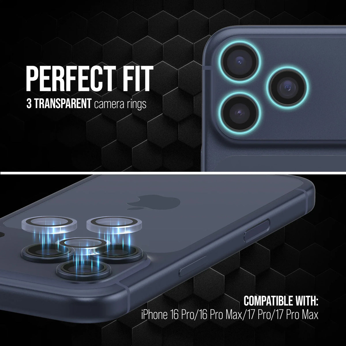 Striker Single Lens Glass Camera Protector - Transparent - Apple Iphone 16 Pro/16 Pro Max/17 Pro/17 Pro Max - Essentify