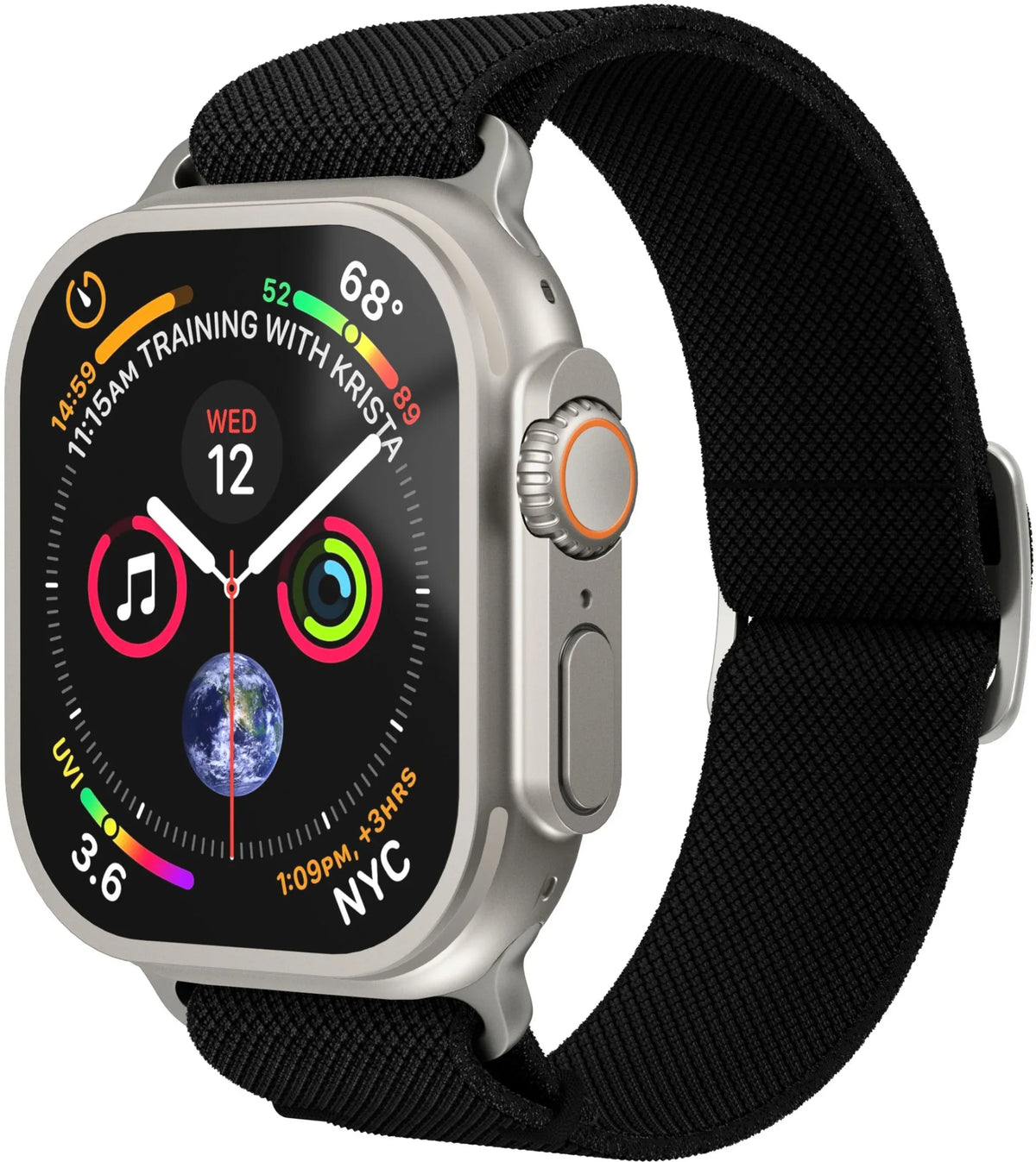 Vonmählen Classic Nylon Loop For Apple Watch 44 - 45 - 46 - 49Mm One Size Black - Essentify