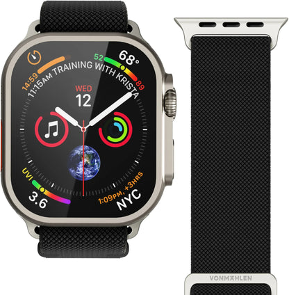 Vonmählen Classic Nylon Loop For Apple Watch 44 - 45 - 46 - 49Mm One Size Black - Essentify