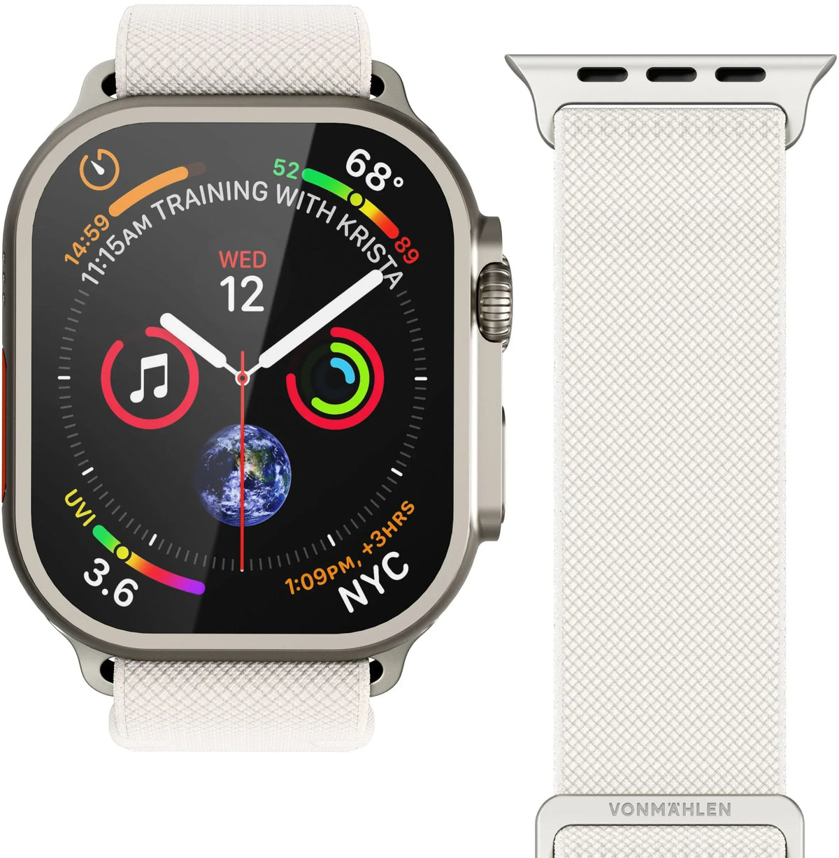 Vonmählen Classic Nylon Loop For Apple Watch 44 - 45 - 46 - 49Mm One Size Cream - Essentify