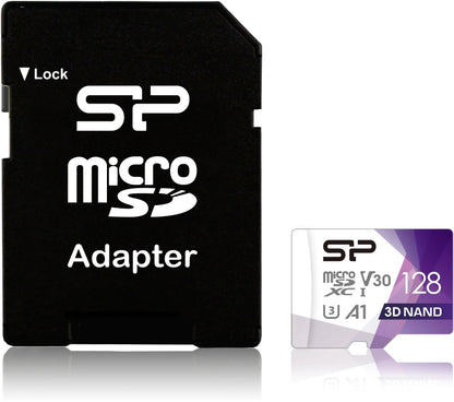 Silicon Power Superior Pro Micro Sdhc Incl. Sd Adapter 128Gb Uhs-1 U3 A1 V30 Class 10 Color - Essentify