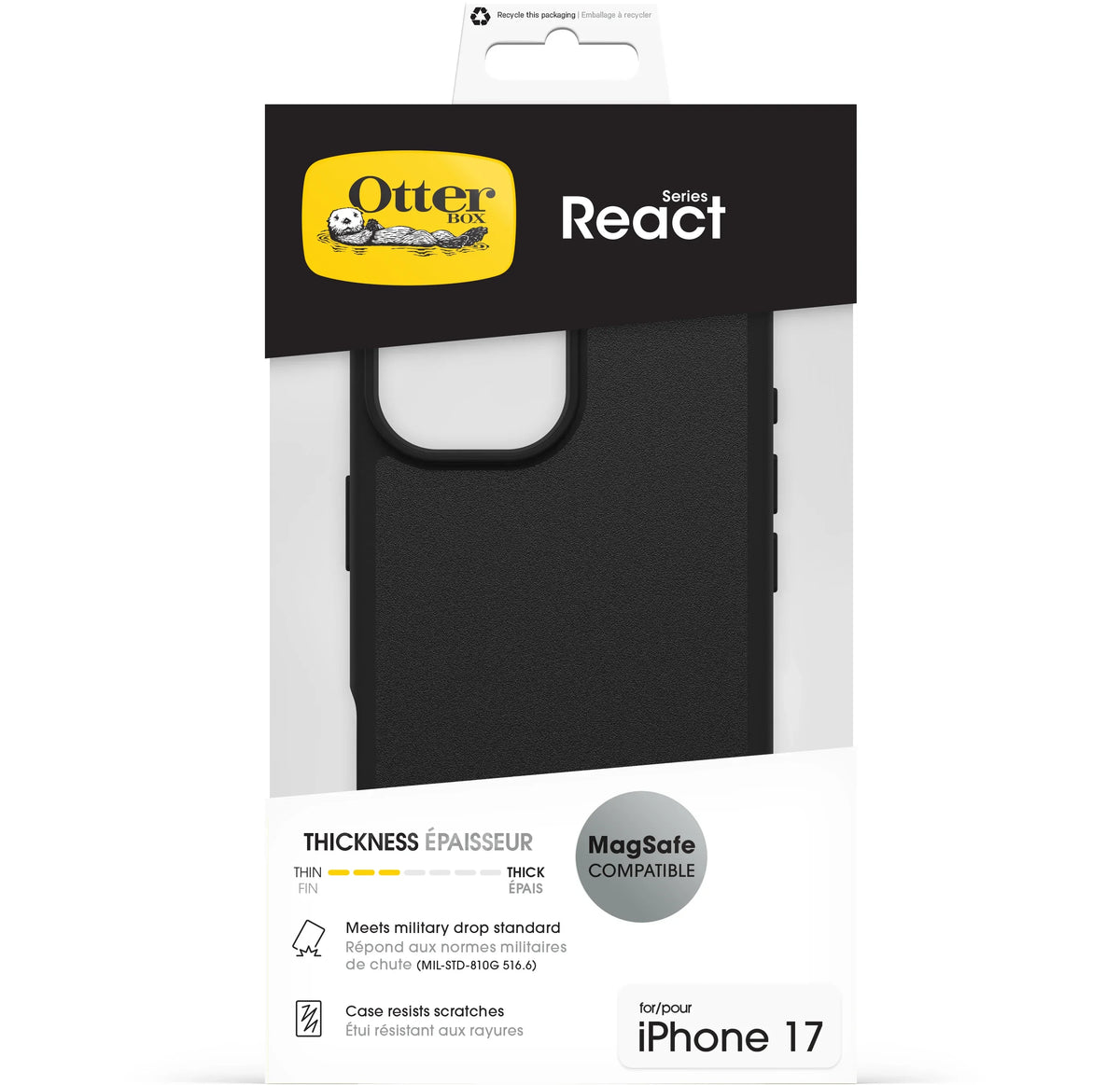 Otterbox React Magsafe Series Apple Iphone 17 Clear/Black - Essentify