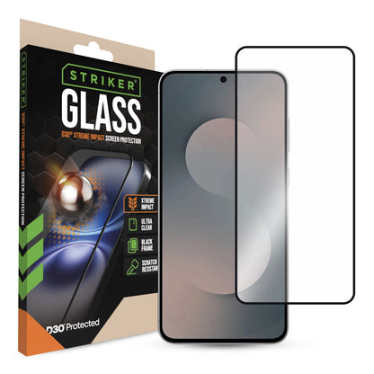 Striker D3O Xtreme Impact Glass Screen Protector - Black Frame - Samsung Galaxy S25 Fe