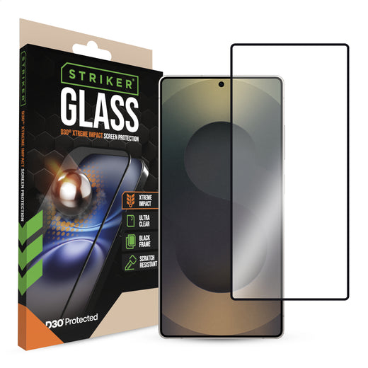 Striker D3O Xtreme Impact Glass Screen Protector - Black Frame - Samsung Galaxy S26 Ultra 5G
