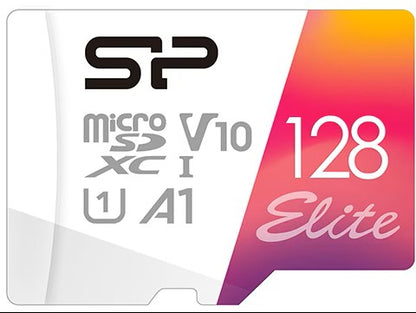 Silicon Power Elite Micro Sdxc Incl. Sd Adapter 128Gb Uhs-1 A1 V10 Class 10 Color